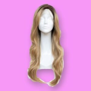 Uniwigs Tara Sandy Blonde Long Wavy Synthetic Lace Front Wig